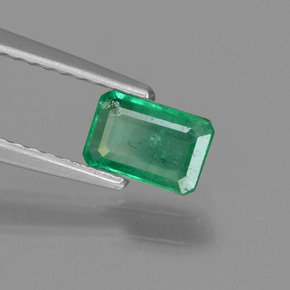 0.53 ct Green Emerald Stone, Natural Emerald in Octagon Step Cut Shape for Sale