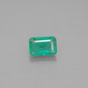 0.64 ct Green Emerald Gemstone, Emerald Gem in Octagon Facet Shape for Sale.