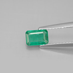 0.54 ct Green Emerald Gemstone, Emerald Gem in Octagon Facet Shape for Sale.