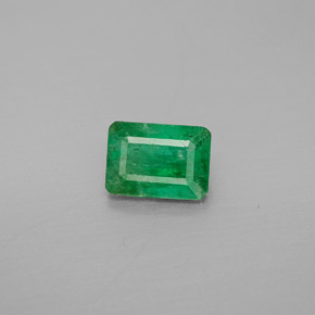 1.04 ct Green Emerald Gemstone, Emerald Gem in Octagon Facet Shape for Sale.