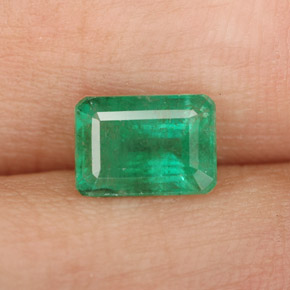 1.08 ct Green Emerald Gemstone, Emerald Gem in Octagon Facet Shape for Sale.