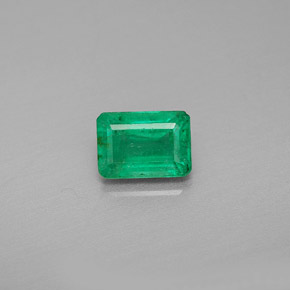 1.04 ct Green Emerald Gemstone, Emerald Gem in Octagon Facet Shape for Sale.