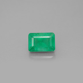 1.22 ct Green Emerald Gemstone, Emerald Gem in Octagon Facet Shape for Sale.