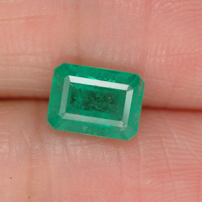 1.11 ct Green Emerald Gemstone, Emerald Gem in Octagon Facet Shape for Sale.