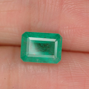 1.11 ct Green Emerald Stone, Natural Emerald in Octagon Facet Shape for Sale