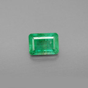 1.13 ct Green Emerald Gemstone, Emerald Gem in Octagon Facet Shape for Sale.
