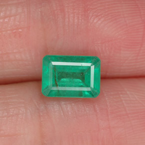 0.95 ct Green Emerald Gemstone, Emerald Gem in Octagon Facet Shape for Sale.