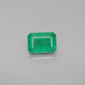 1.08 ct Green Emerald Gemstone, Emerald Gem in Octagon Facet Shape for Sale.