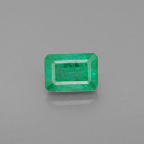 1.13 ct Green Emerald Gemstone, Emerald Gem in Octagon Facet Shape for Sale.