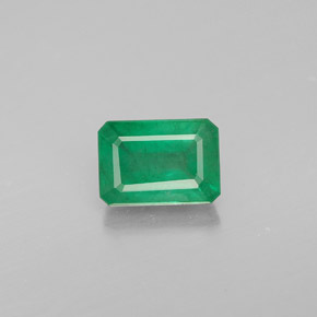 1.01 ct Green Emerald Gemstone, Emerald Gem in Octagon Facet Shape for Sale.