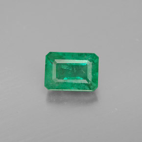 1.13 ct Green Emerald Gemstone, Emerald Gem in Octagon Facet Shape for Sale.