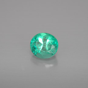 0.74 ct Green Emerald Stone, Natural Emerald in Oval Facet Shape for Sale