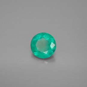 0.61 ct Green Emerald Stone, Natural Emerald in Round Facet Shape for Sale