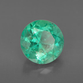 2.71 ct Green Emerald Stone, Natural Emerald in Round Facet Shape for Sale