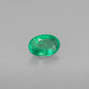 0.41 ct Green Emerald Stone, Natural Emerald in Oval Facet Shape for Sale