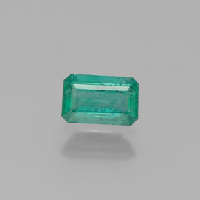 0.38 ct Green Emerald Gemstone, Emerald Gem in Octagon Facet Shape for Sale.