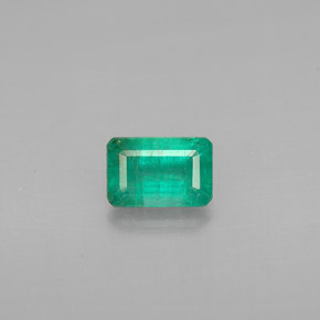 0.58 ct Green Emerald Gemstone, Emerald Gem in Octagon Facet Shape for Sale.