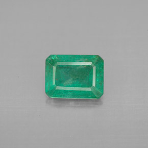 1.17 ct Green Emerald Gemstone, Emerald Gem in Octagon Facet Shape for Sale.