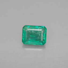 1.12 ct Green Emerald Gemstone, Emerald Gem in Octagon Facet Shape for Sale.