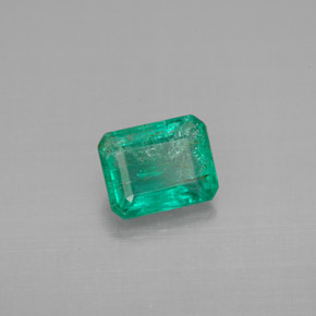 1.12 ct Green Emerald Stone, Natural Emerald in Octagon Facet Shape for Sale