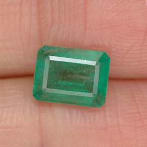 1.31 ct Green Emerald Gemstone, Emerald Gem in Octagon Facet Shape for Sale.