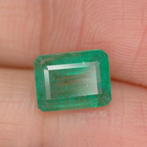 1.31 ct Green Emerald Stone, Natural Emerald in Octagon Facet Shape for Sale