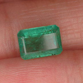 1.65 ct Green Emerald Stone, Natural Emerald in Octagon Facet Shape for Sale