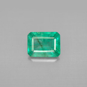 1.27 ct Green Emerald Gemstone, Emerald Gem in Octagon Facet Shape for Sale.