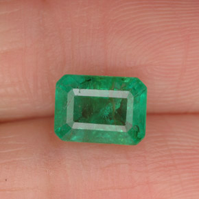 1.46 ct Green Emerald Stone, Natural Emerald in Octagon Facet Shape for Sale