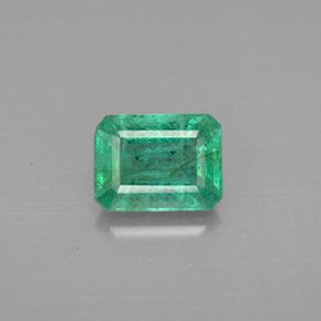 1.40 ct Green Emerald Gemstone, Emerald Gem in Octagon Facet Shape for Sale.