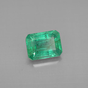 1.40 ct Green Emerald Stone, Natural Emerald in Octagon Facet Shape for Sale