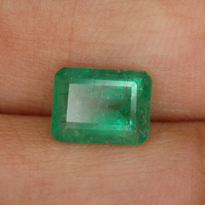 1.49 ct Green Emerald Stone, Natural Emerald in Octagon Facet Shape for Sale