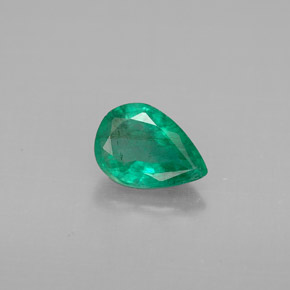 0.67 ct Green Emerald Gemstone, Emerald Gem in Pear Facet Shape for Sale.