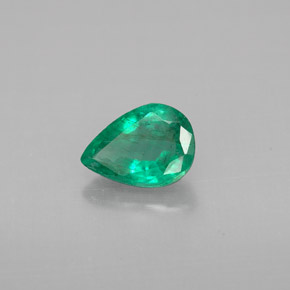 0.67 ct Green Emerald Stone, Natural Emerald in Pear Facet Shape for Sale