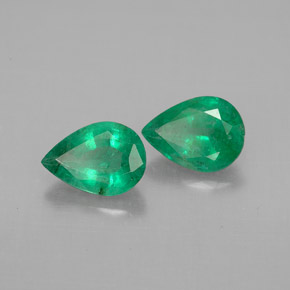 1.28 ct Green Emerald Stone, Natural Emerald in Pear Facet Shape for Sale