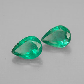 1.39 ct Green Emerald Stone, Natural Emerald in Pear Facet Shape for Sale