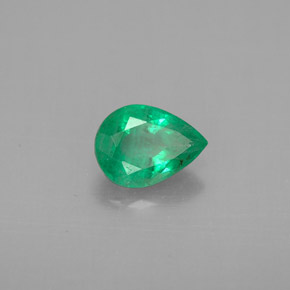 0.66 ct Green Emerald Stone, Natural Emerald in Pear Facet Shape for Sale