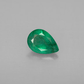 0.55 ct Green Emerald Gemstone, Emerald Gem in Pear Facet Shape for Sale.