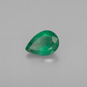 0.55 ct Green Emerald Stone, Natural Emerald in Pear Facet Shape for Sale