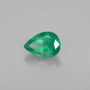 0.67 ct Green Emerald Stone, Natural Emerald in Pear Facet Shape for Sale