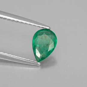 0.50 ct Green Emerald Stone, Natural Emerald in Pear Facet Shape for Sale