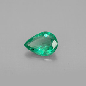 0.50 ct Green Emerald Stone, Natural Emerald in Pear Facet Shape for Sale