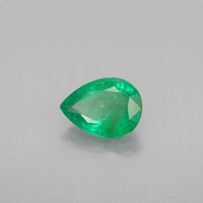 1.27 ct Green Emerald Stone, Natural Emerald in Pear Facet Shape for Sale