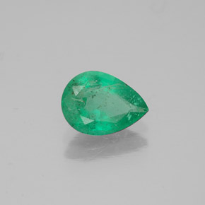 0.85 ct Green Emerald Stone, Natural Emerald in Pear Facet Shape for Sale