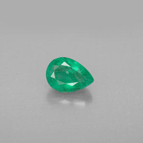 0.78 ct Green Emerald Gemstone, Emerald Gem in Pear Facet Shape for Sale.