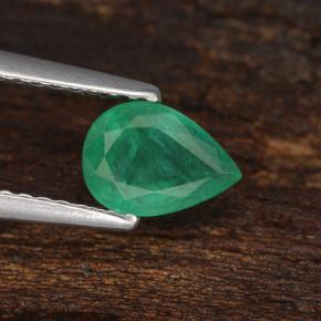 0.69 ct Green Emerald Gemstone, Emerald Gem in Pear Facet Shape for Sale.