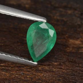 0.69 ct Green Emerald Stone, Natural Emerald in Pear Facet Shape for Sale