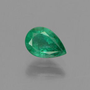 0.67 ct Green Emerald Gemstone, Emerald Gem in Pear Facet Shape for Sale.