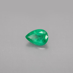 0.58 ct Green Emerald Stone, Natural Emerald in Pear Facet Shape for Sale