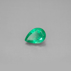 0.59 ct Green Emerald Stone, Natural Emerald in Pear Facet Shape for Sale
